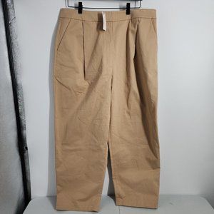 NEW Anthropologie Size XL Exquise Barrel-Leg Chino Pants Womens Tan Cedar